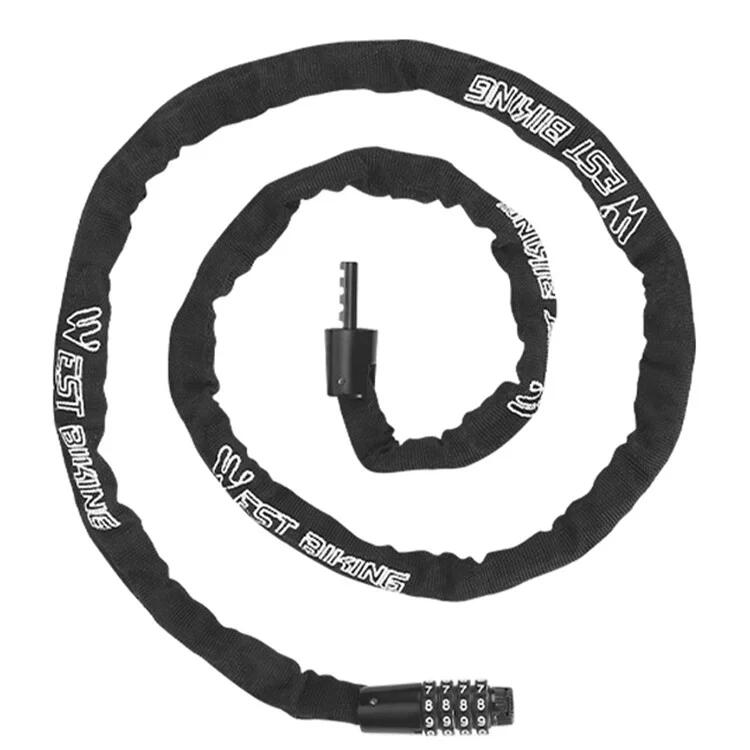 WEST BIKING Candado de cable para bicicleta con combinación de 4 dígitos