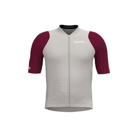 Maillot Cyclisme Manches Courtes Enfant - Icon Warm Grey/Bordeaux