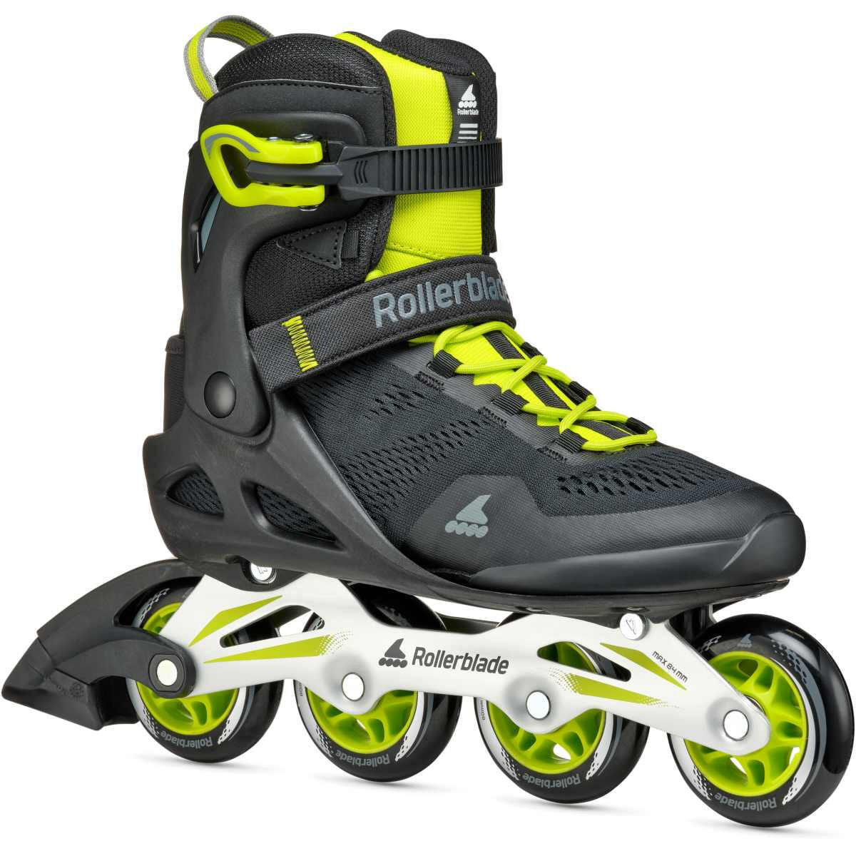 Rollerblade - Rollerblade Roller Fitness Macroblade 80 Noir Lime 2025 - Rollers En Ligne - Noir - 43 - Decathlon