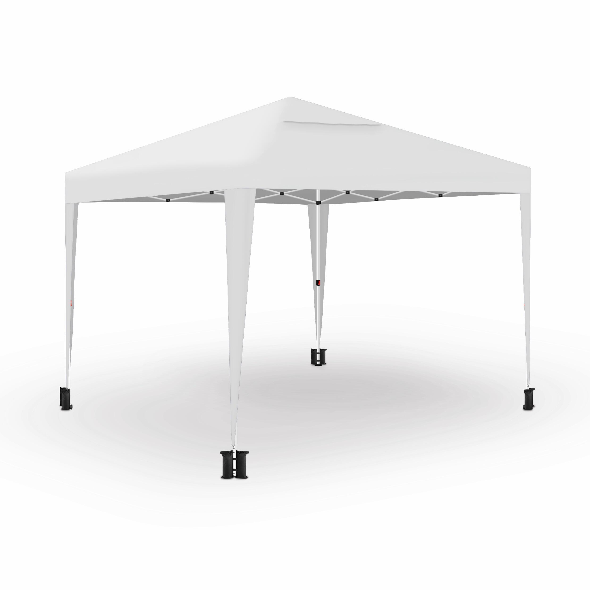 Opvouwbare tent 3x3m wit UPF50+ voor 10 personen met 4 wanden en draagtas 4/7