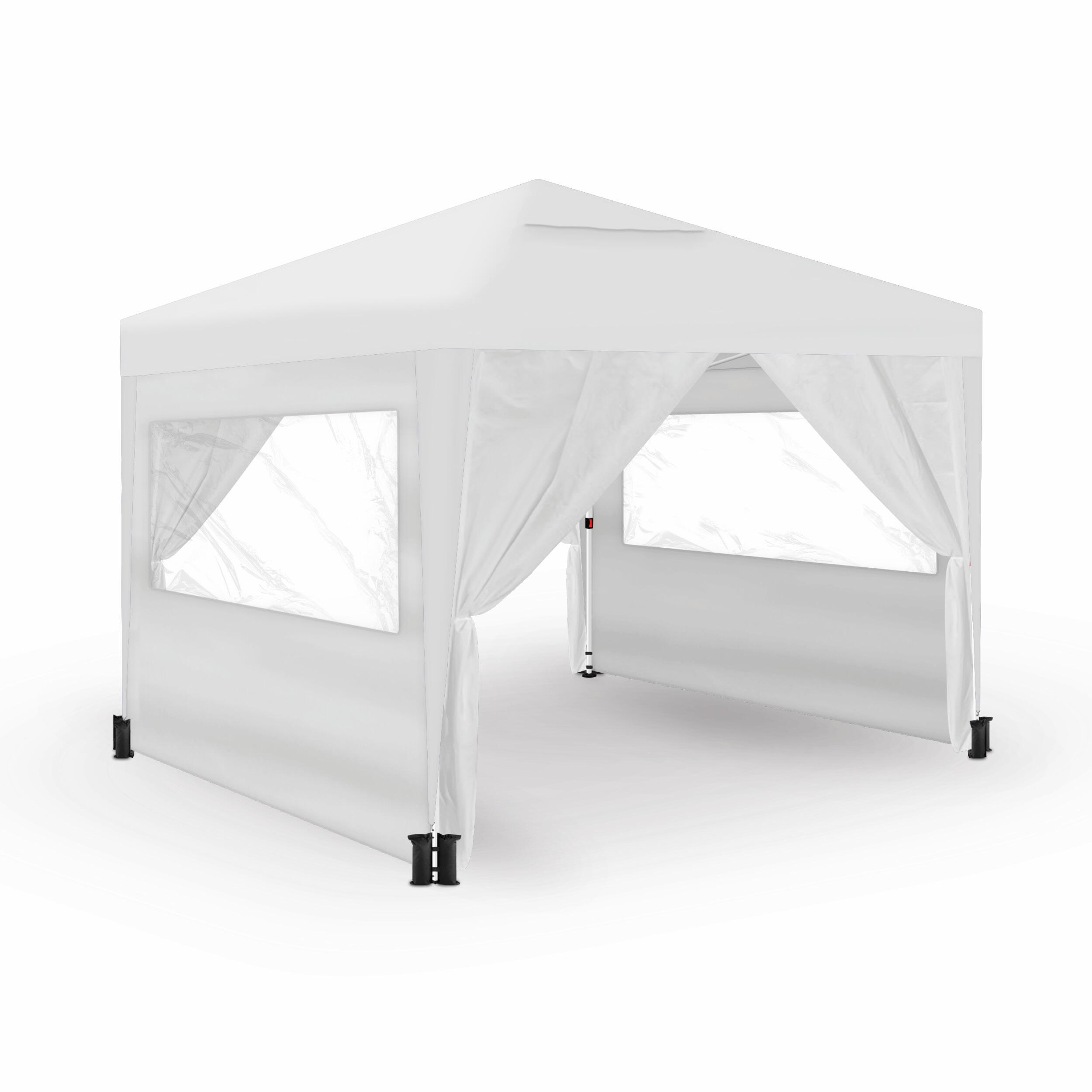 Opvouwbare tent 3x3m wit UPF50+ voor 10 personen met 4 wanden en draagtas 2/7
