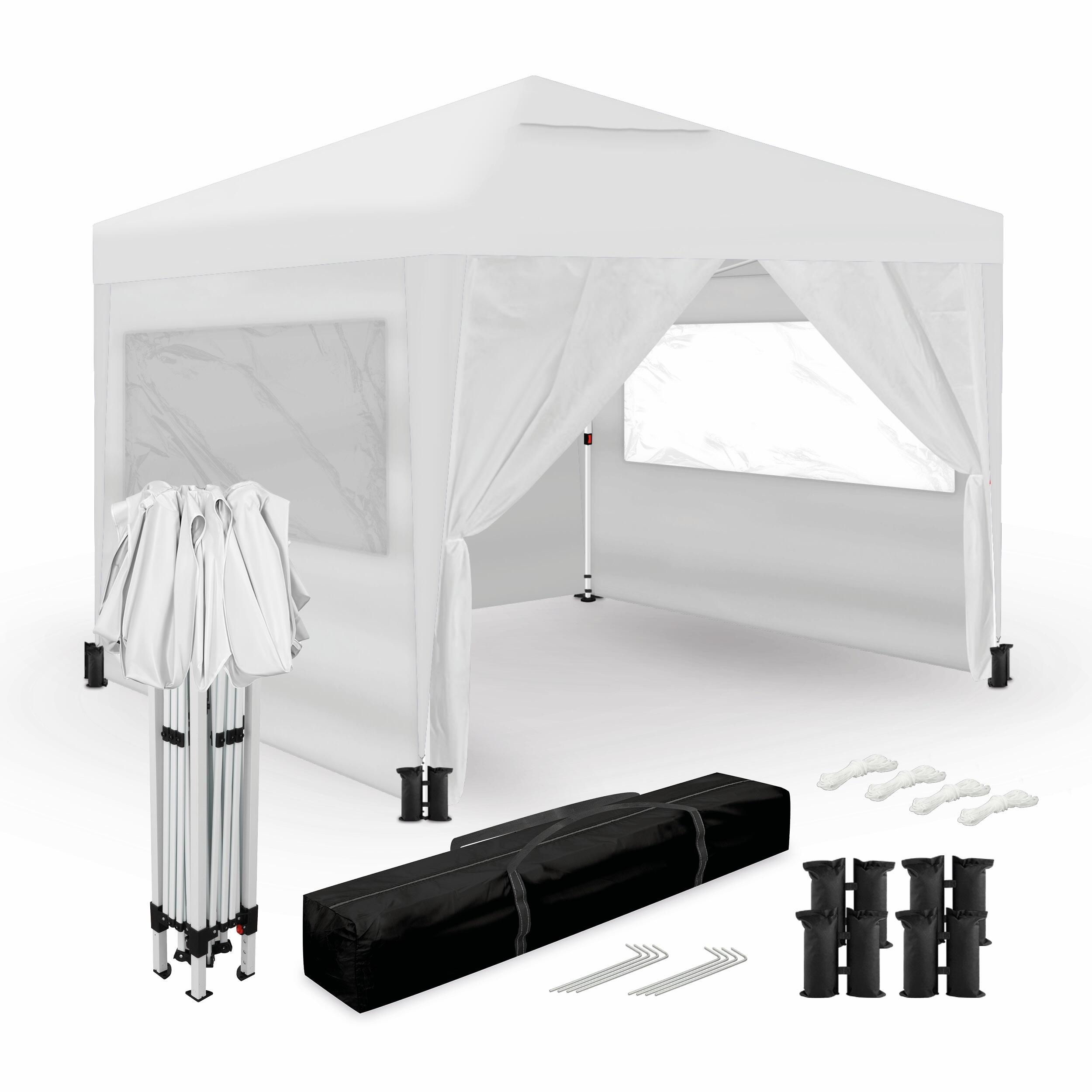 SMARTSUN Smartsun Opvouwbare Partytent 3x3m met 4 Wanden en Draagtas Wit