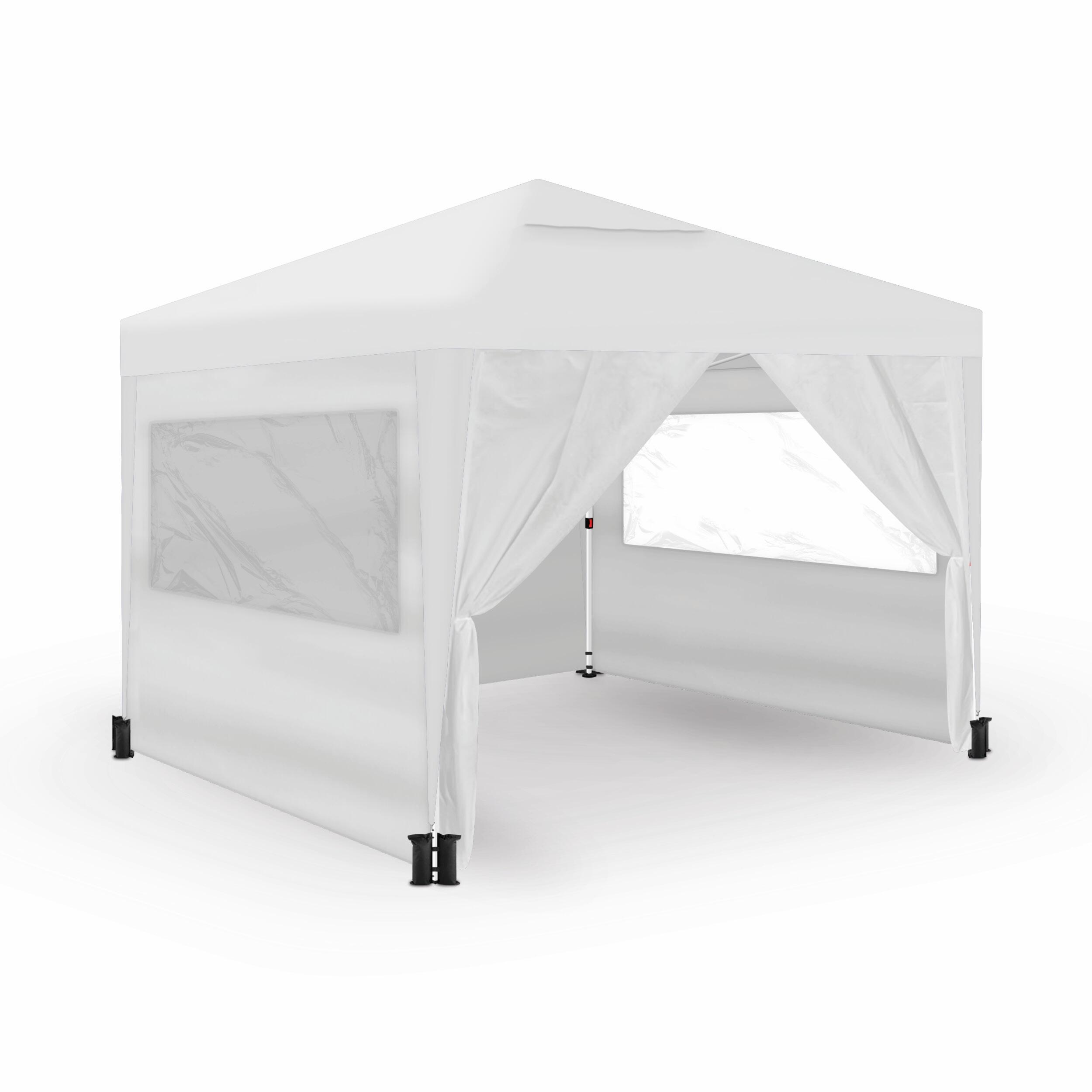Opvouwbare tent 3x3m wit UPF50+ voor 10 personen met 4 wanden en draagtas 3/7