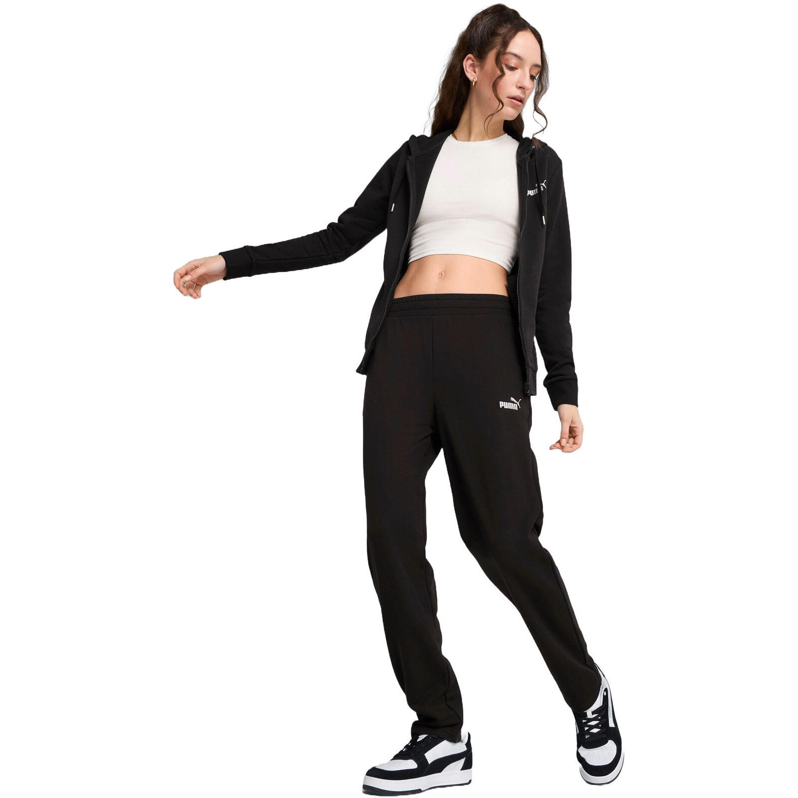 Trainingsanzug Puma Metallic Hooded Sweat Suit Tr Op, Schwarz, Damen 3/7