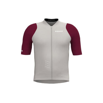 Maglia Ciclismo Manica Corta Bambini - Icon Warm Grey/Bordeaux
