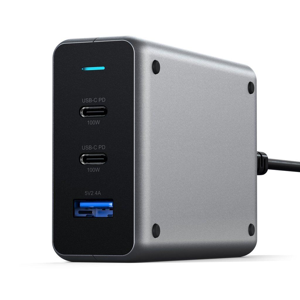 Carregador satechi 100w usb-c pd compact gan charger eu