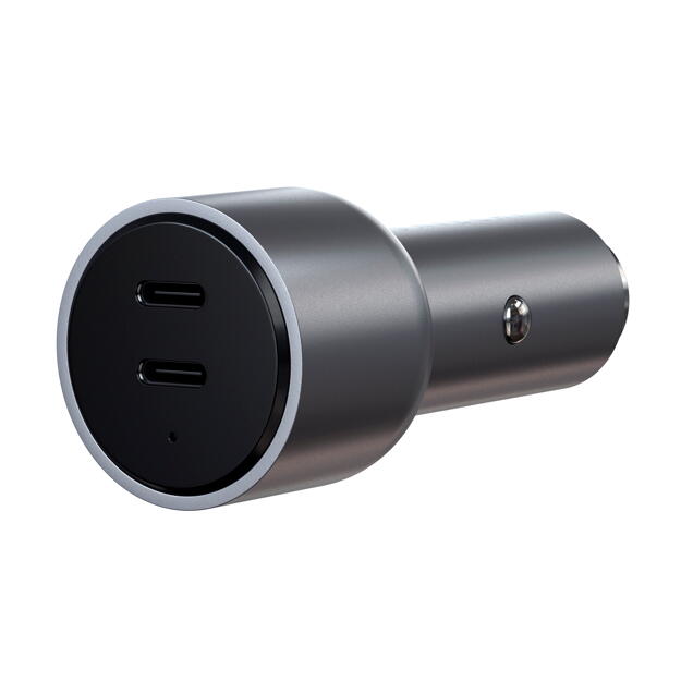 Carregador satechi 40w dual usb-c pd car charger cinzento