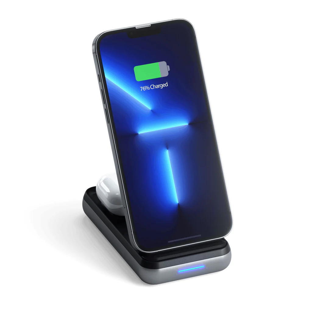 Carregador satechi duo wireless charger power stand