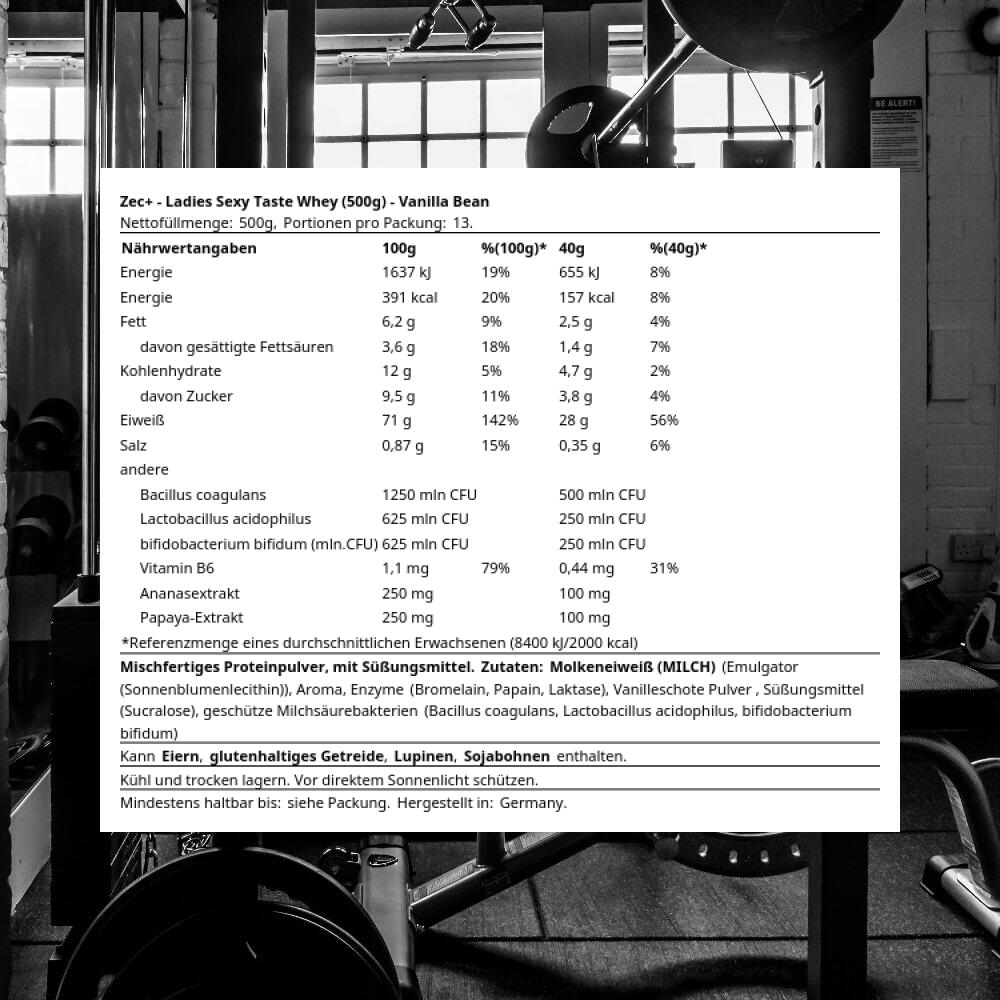 Zec+ Ladies Sexy Taste Whey (500g) Vanilla Bean - Proteine 3/3