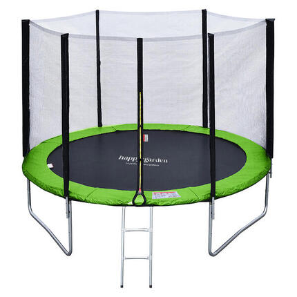 Trampoline 305cm réversible vert/bleu ADELAÏDE + échelle, bâche et kit d'ancrage