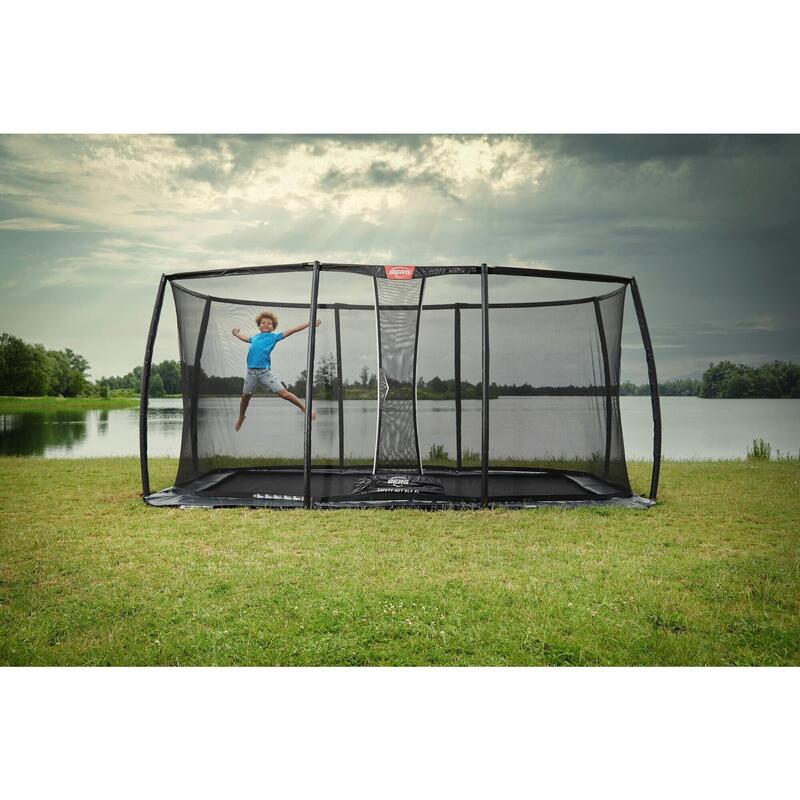 Trampoline BERG Elite  + Filet de sécurité FlatGround Rect. Gr. anthr. 500x300