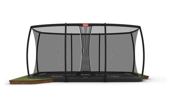 Trampoline BERG Elite + Filet de sécurité FlatGround Rect. Gr. anthr. 500x300