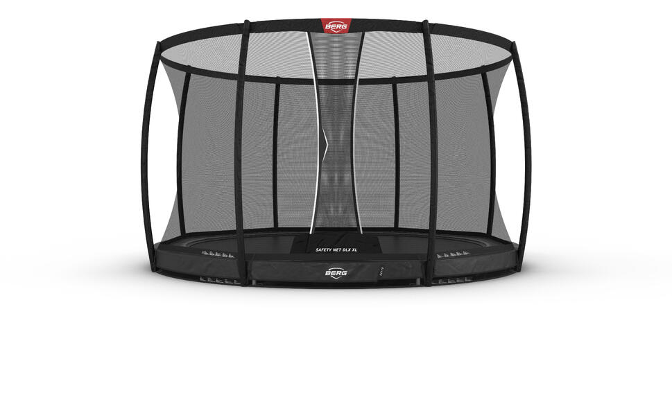 Trampolina okrągła wkopywana w ziemię z siatką bezpieczeństwa deluxe BERG Elite