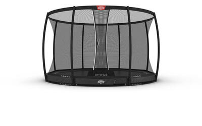 Trampoline berg elite + veiligheidsnet inground rond antracietgrijs 430