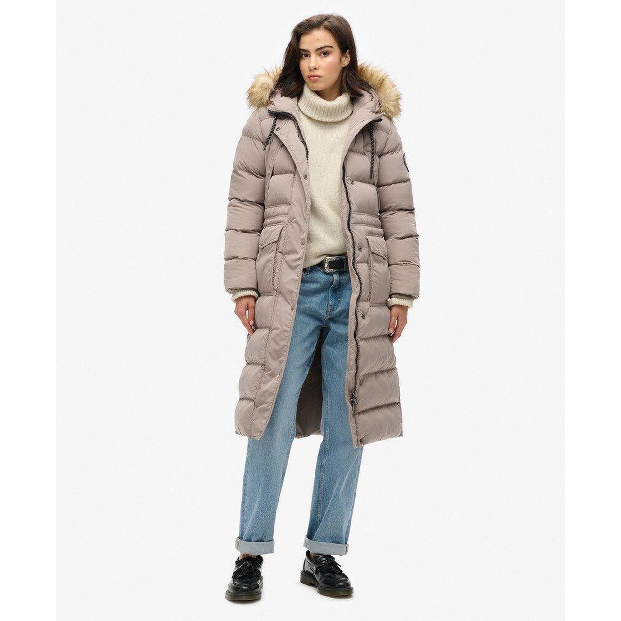 Superdry - Manteau Long En Fausse Fourrure Everest - Maillot Manches Longues - Beige - Decathlon