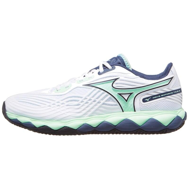 Zapatillas Mizuno Wave Enforce Tour 2 Clay Blanco Verde Azul 3/5