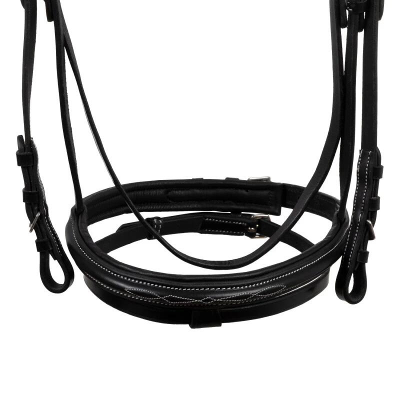 Hoofdstall met contrasterende stiksels en teugels 5/7