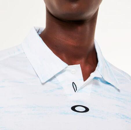 Oakley C1 Dunes Print Polo, Polo de Golf para Hombre, Blanco 4/4
