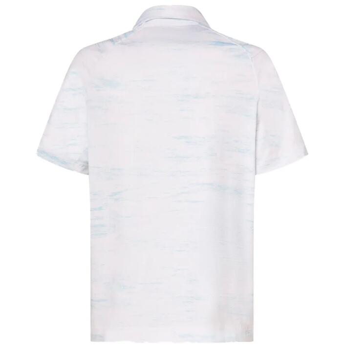 Oakley C1 Dunes Print Polo, Polo de Golf para Hombre, Blanco 3/4
