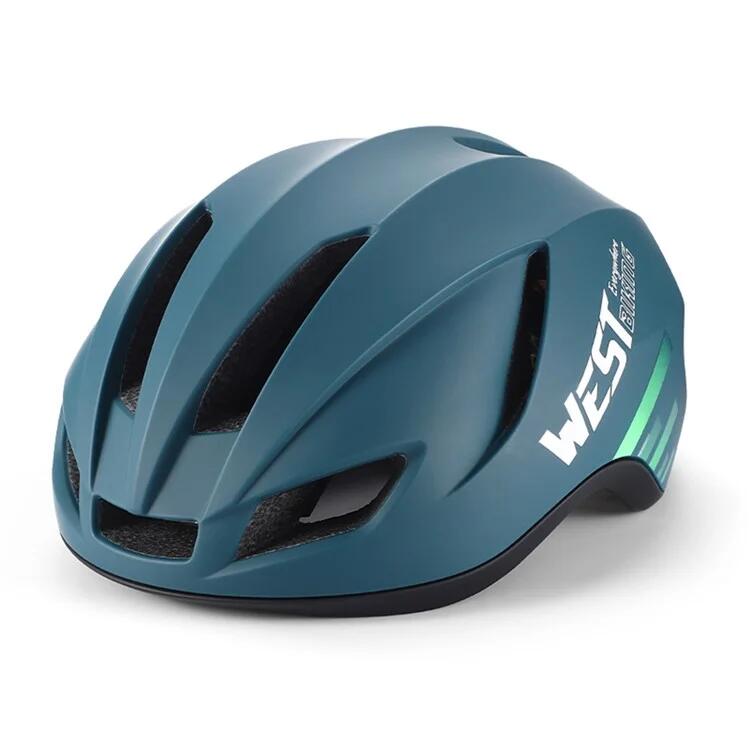 Casco da bici leggero con luce posteriore a LED Bianco WEST