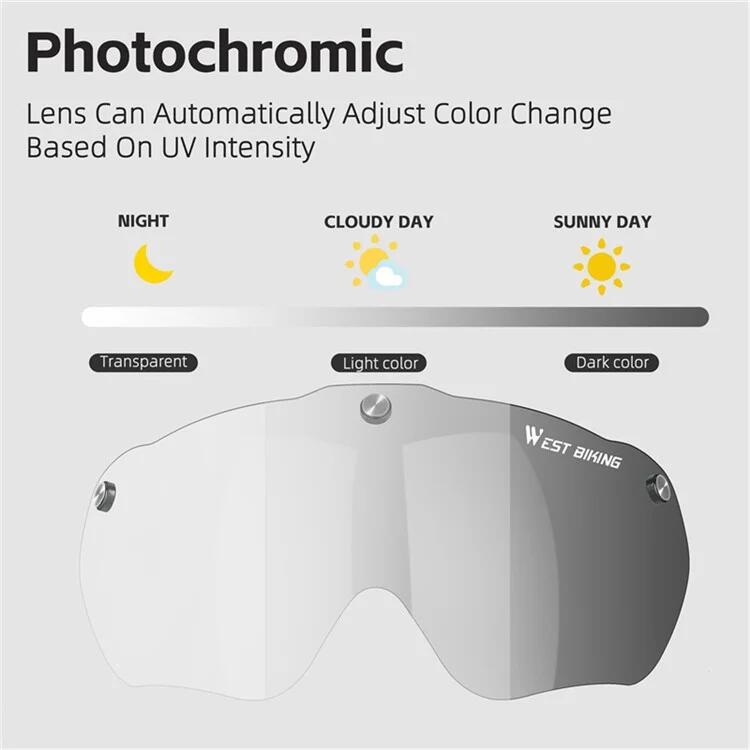 Casco con lentes fotocromáticas desmontables, carcasa de PC con luz trasera 3/7