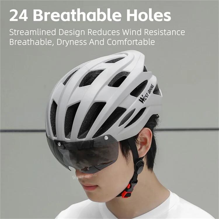 Casco con lentes fotocromáticas desmontables, carcasa de PC con luz trasera 4/7
