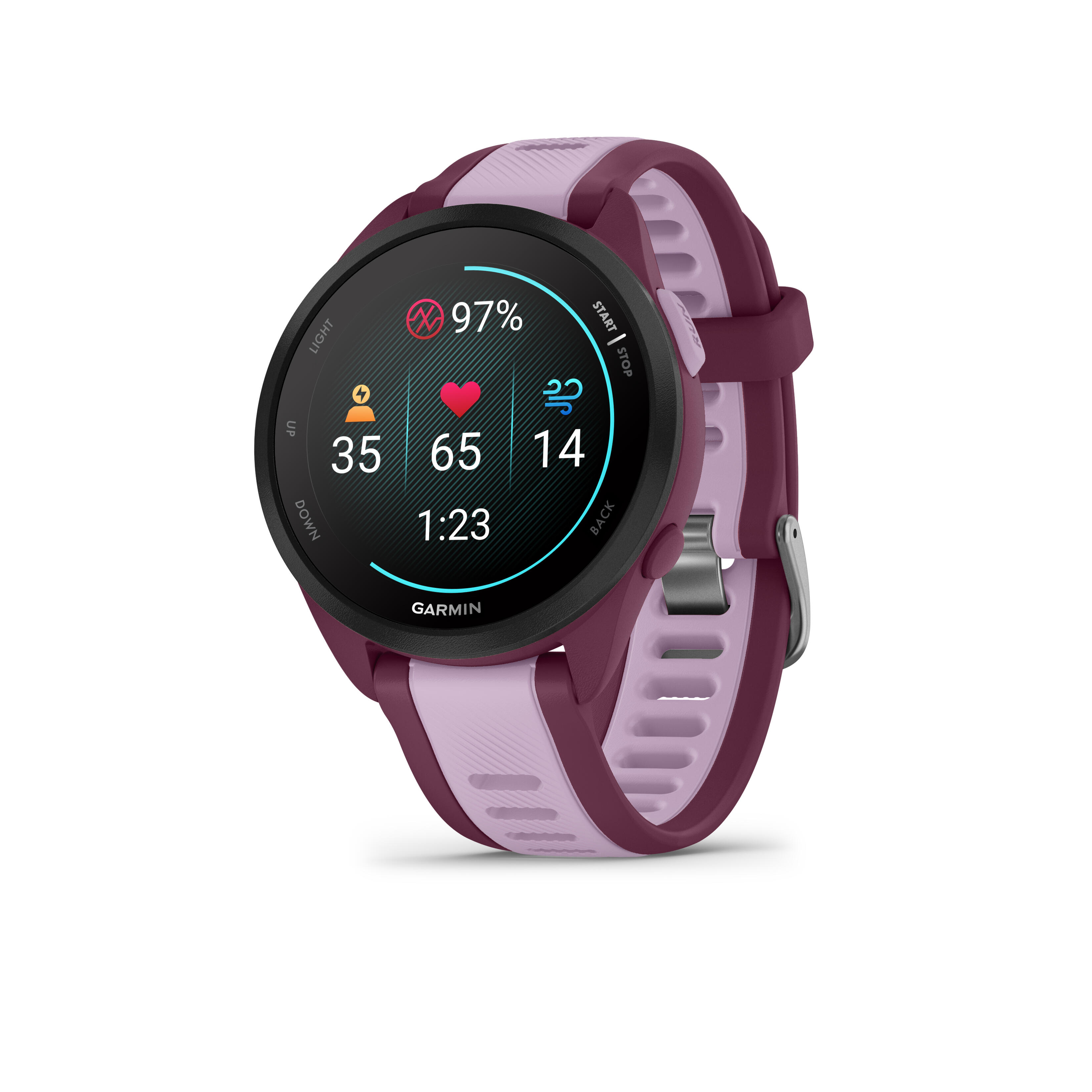 Forerunner 165 Music, Running Smartwatch, Colorful AMOLED Display,   Berry