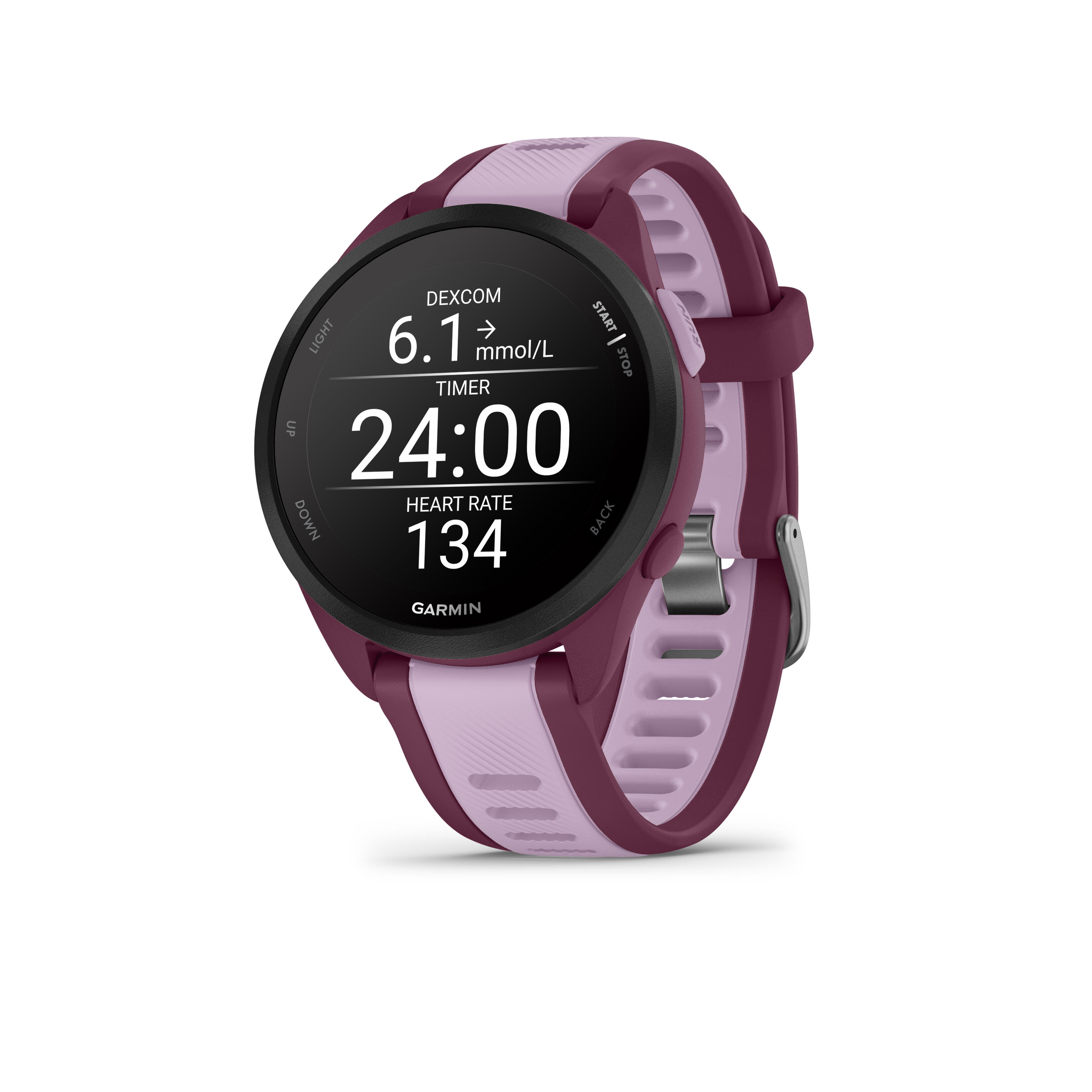 Forerunner 165 Music, Running Smartwatch, Colorful AMOLED Display,   Berry