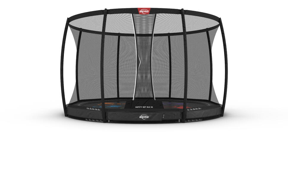 Trampolina okrągła wkopywana w ziemię z siatką bezpieczeństwa deluxe BERG Elite