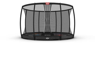 Trampoline berg elite + veiligheidsnet inground rond antracietgrijs 430