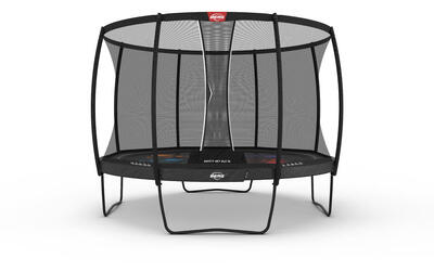 Trampoline berg elite + veiligheidsnet regular rechthoek antracietgrijs 500x300