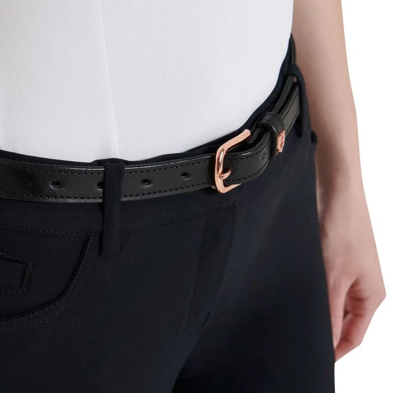 Ceinture d'équitation en cuir avec motif clincher en or rose