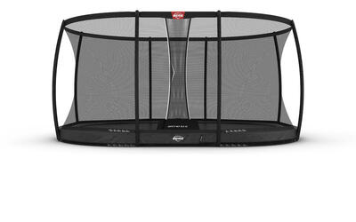 Trampoline berg elite + veiligheidsnet inground ovaal antraciet 520 x 345