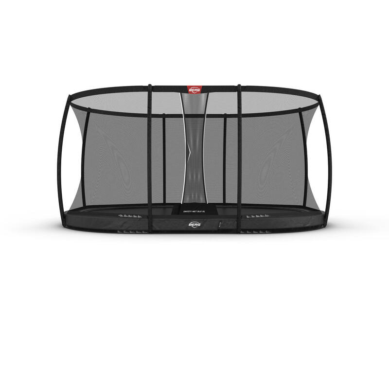 Trampolina owalna wkopywana w ziemię z siatką bezpieczeństwa deluxe BERG Elite