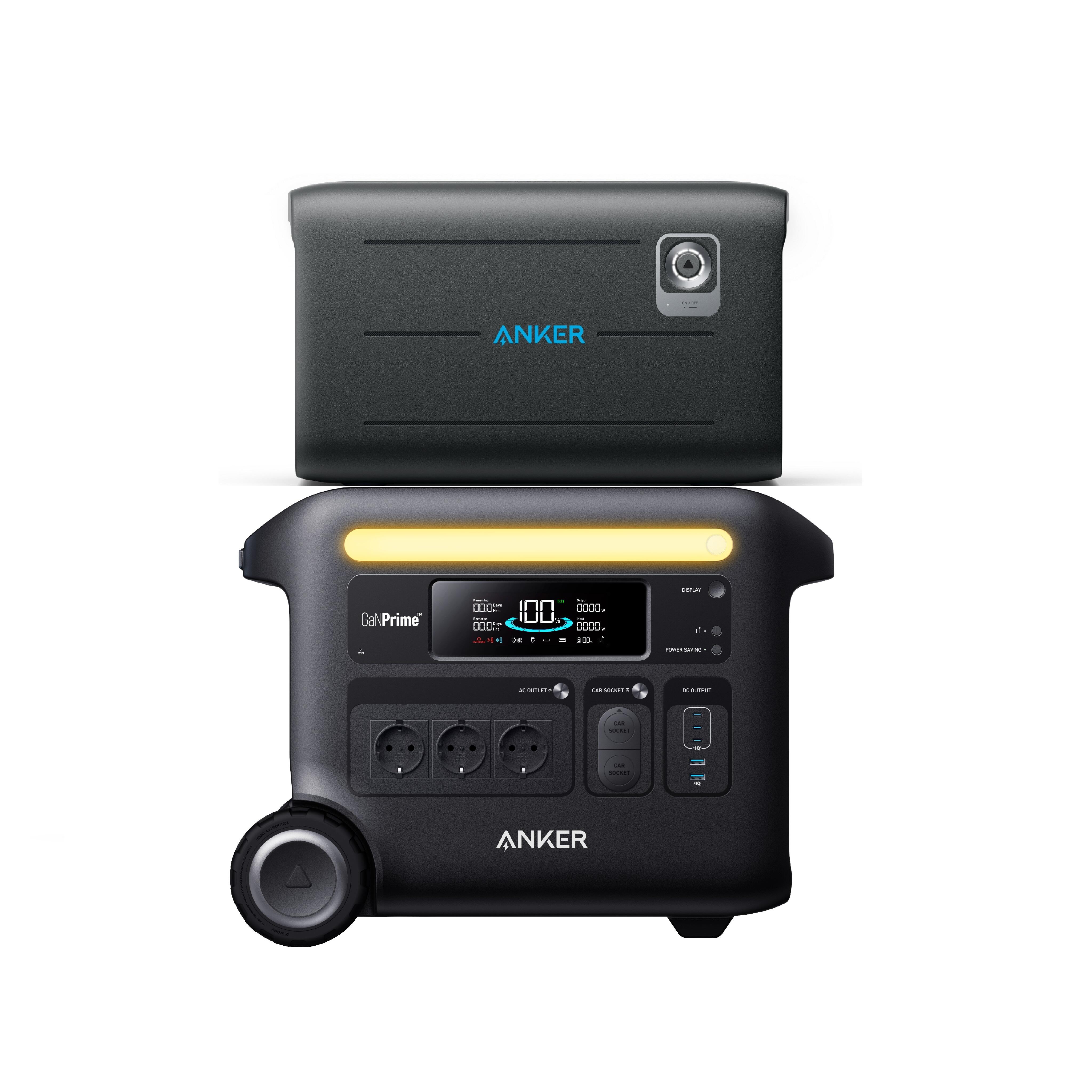 Kit de powerstation anker solix f2600 com bp2600, bateria 5120 wh