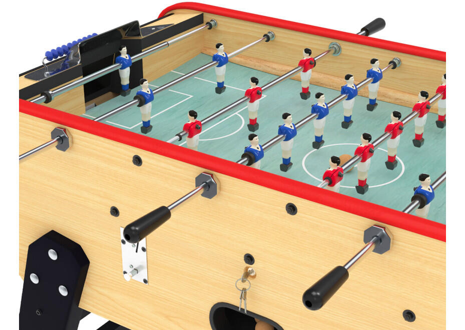 Baby Foot Bistrot Bois Clair avec monnayeur 4/8