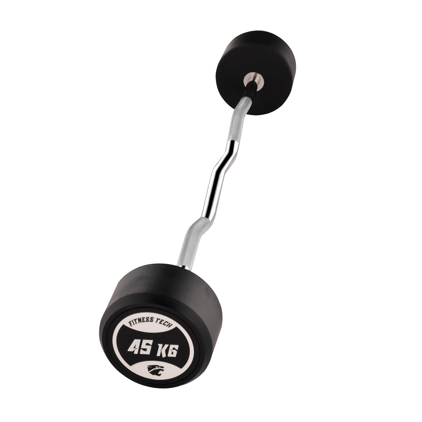 Barra montada curva 45 kg fitness tech