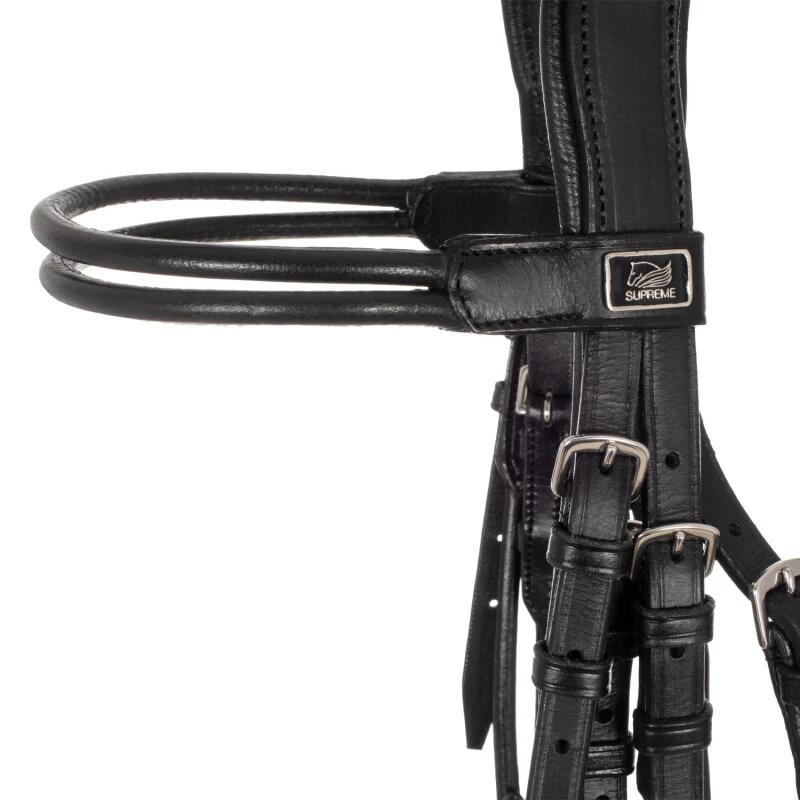 BRIGLIA DRESSAGE DOPPIO FRONTALINO TUBOLARE 4/4