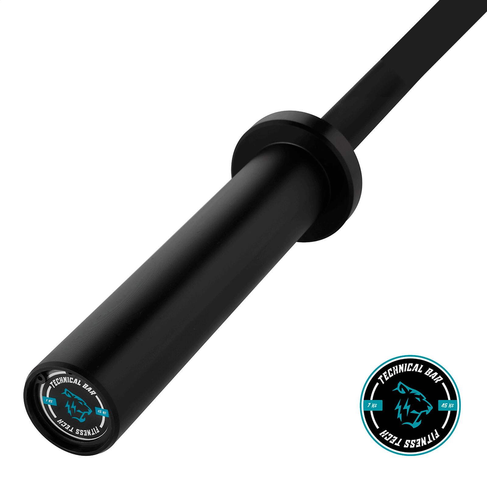 Barra técnica Black 1,8m × 28mm, 2 rolamentos, 45kg Fitness Tech 2/7