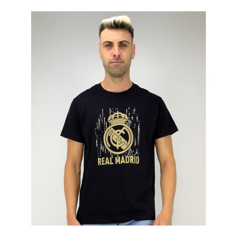 Das T-Shirt mit dem Real Madrid-Wappen – schwarz-gold 5/5