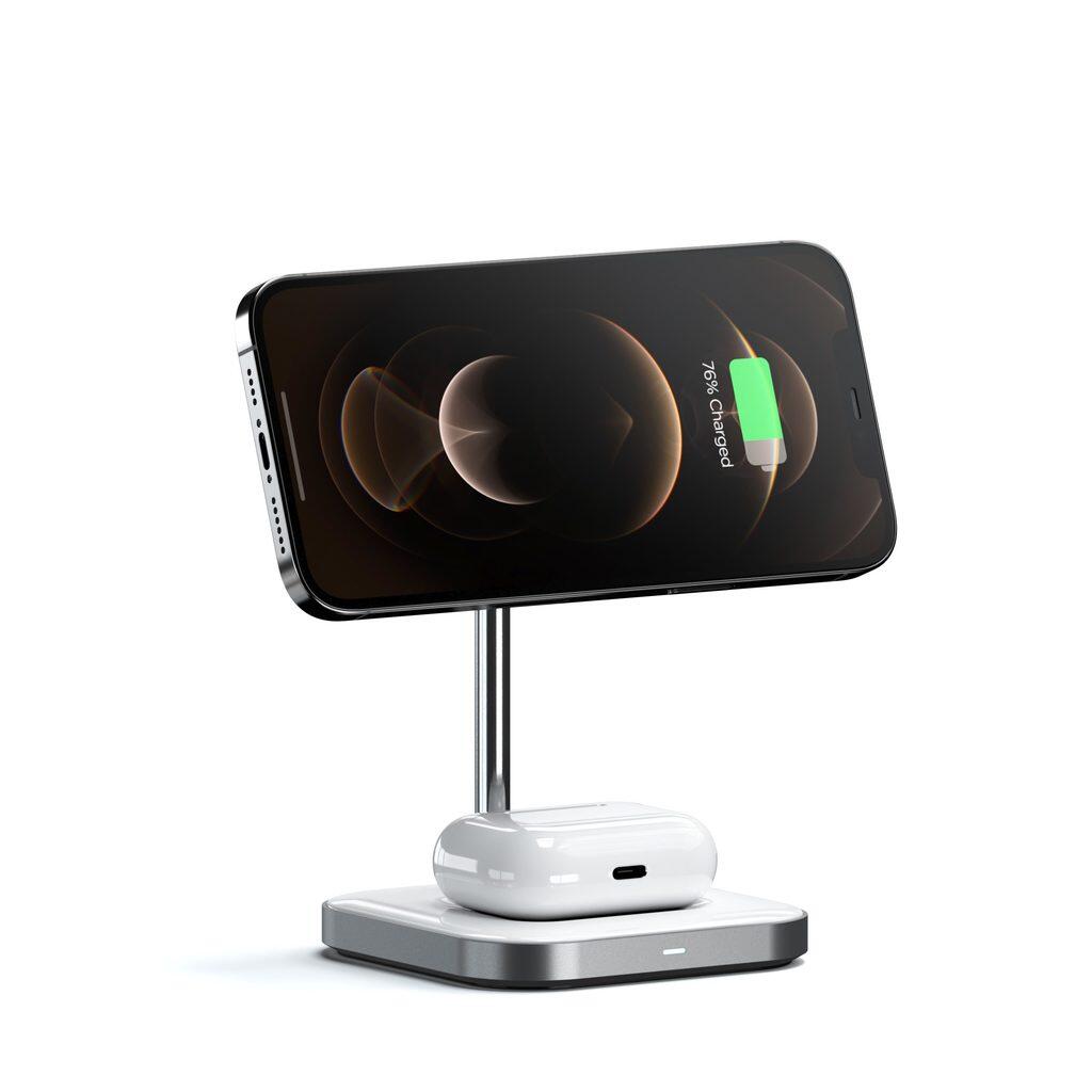 Carregador satechi 2-in-1 magnetic wireless charging stand