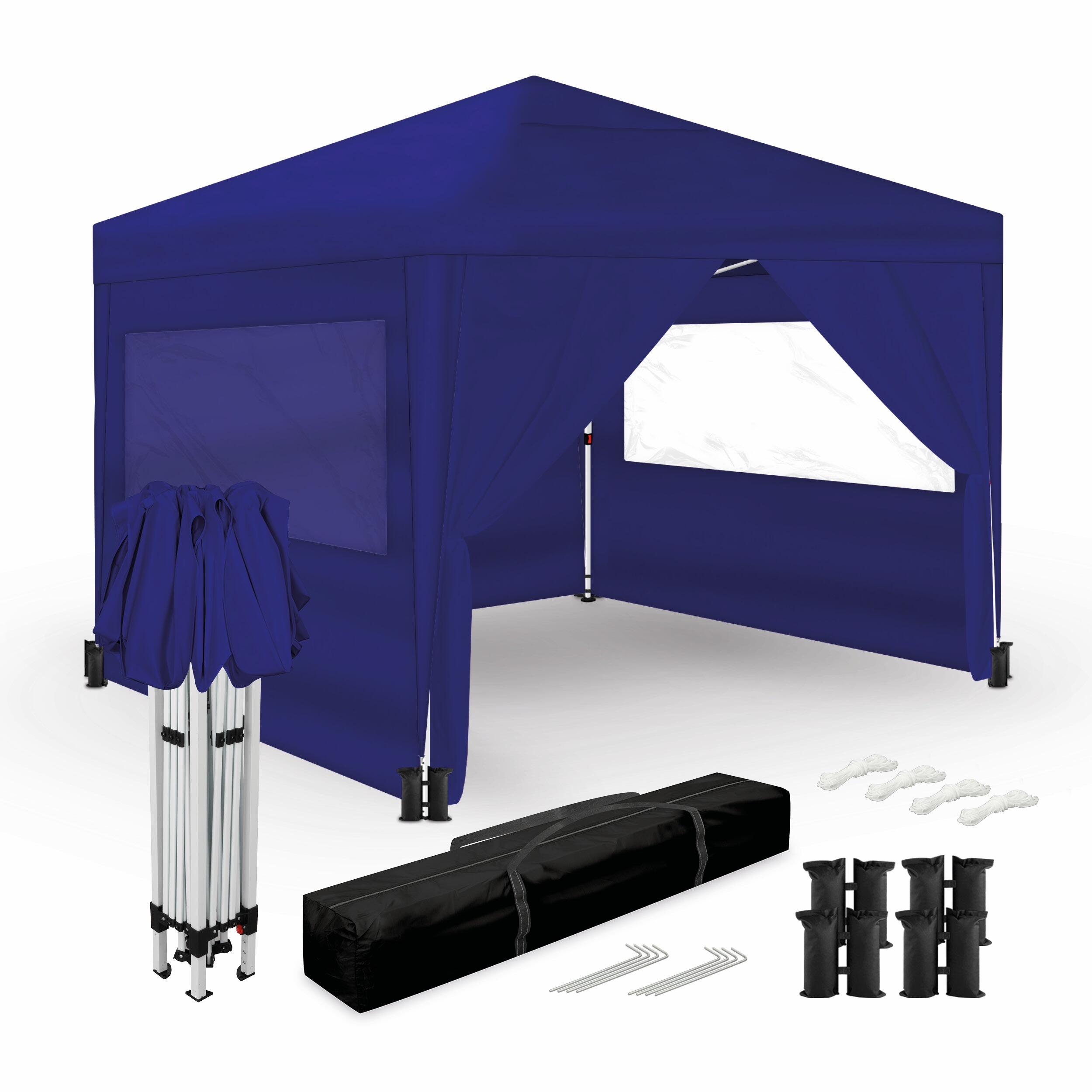 SMARTSUN Smartsun Opvouwbare Partytent 3x3m met 4 Wanden en Draagtas - Blauw