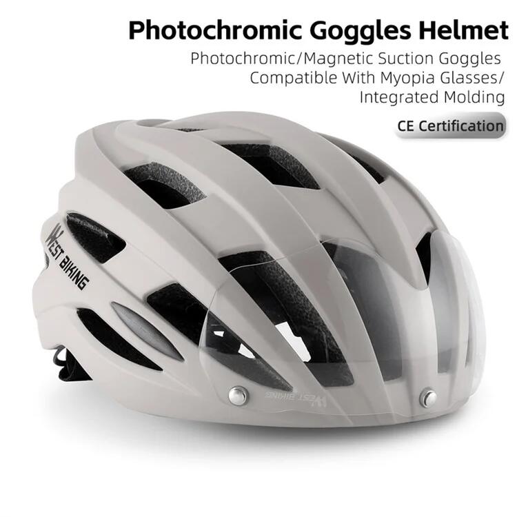 Casco con lentes fotocromáticas desmontables, carcasa de PC con luz trasera 2/7