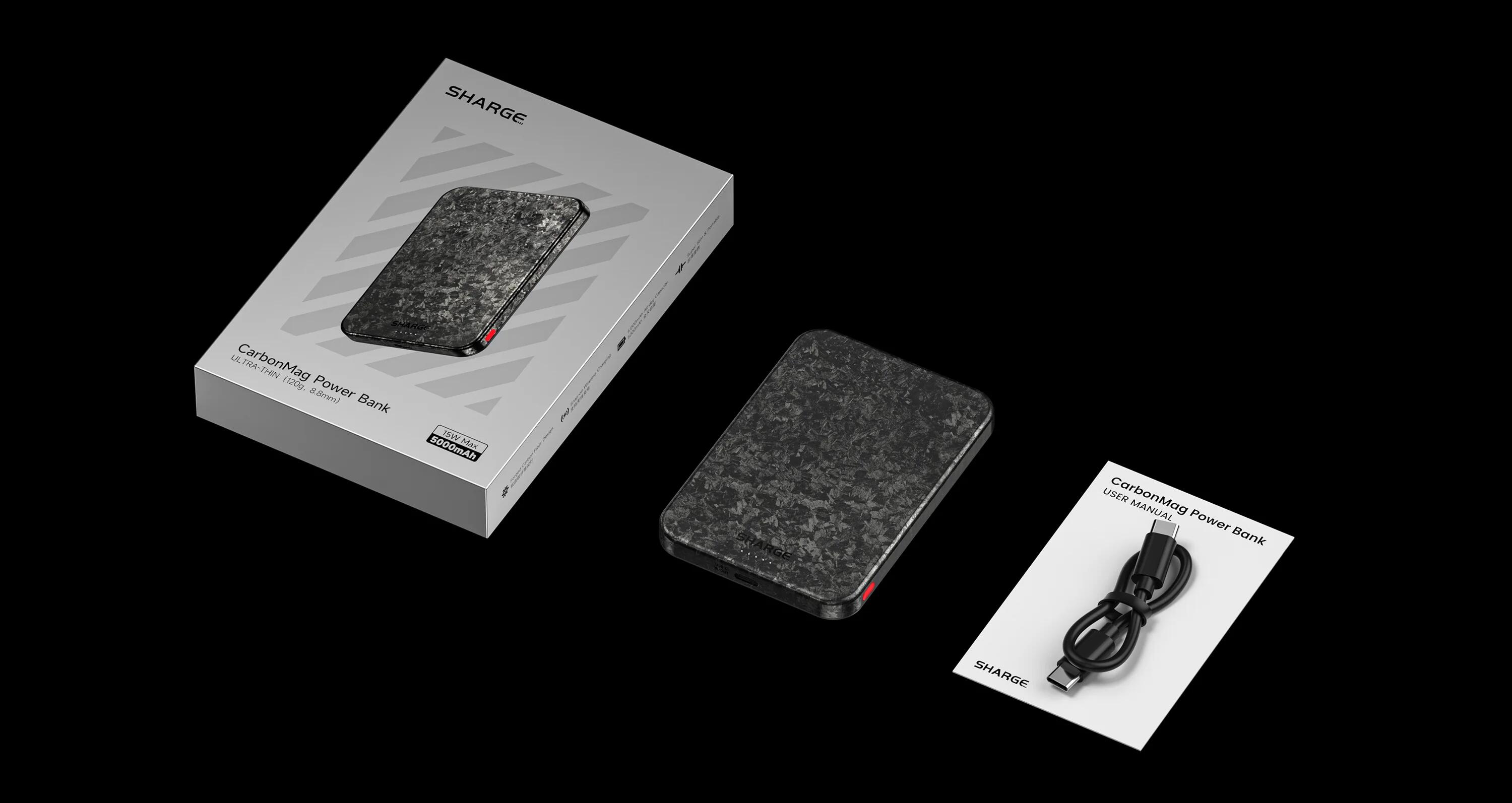 CarbonMag 5K – Power bank 5.000mAh, MagSafe, wireless e USB-C 7/7