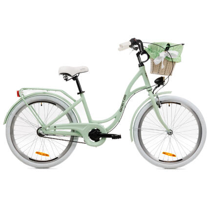 Rower Miejski Młodzieżowy Style 24 Alu NewLine 3 Biegi, Kosz