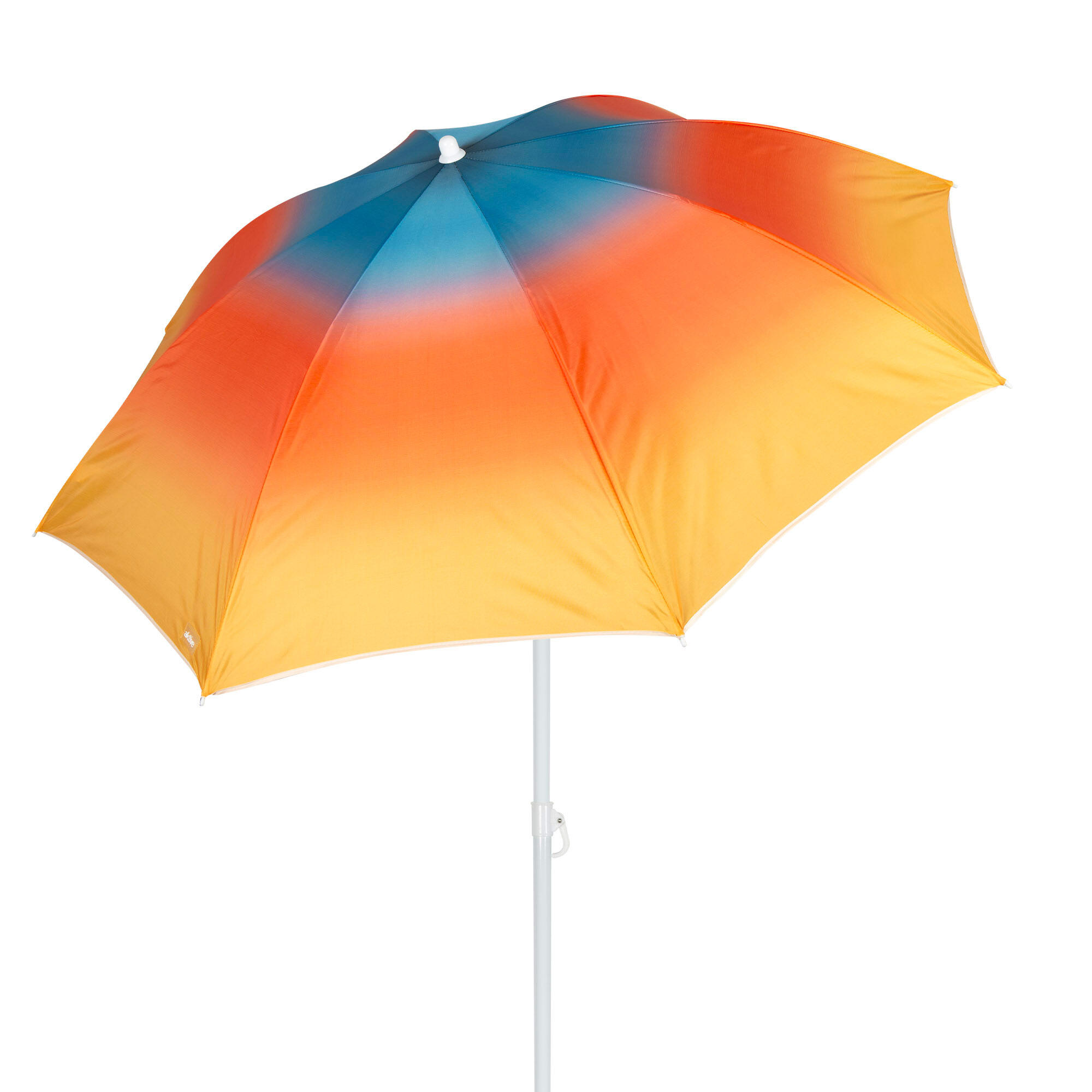 AKTIVE Aktive Guarda-sol de praia 8 varetas 180 cm inclinável com estampa multicolorida
