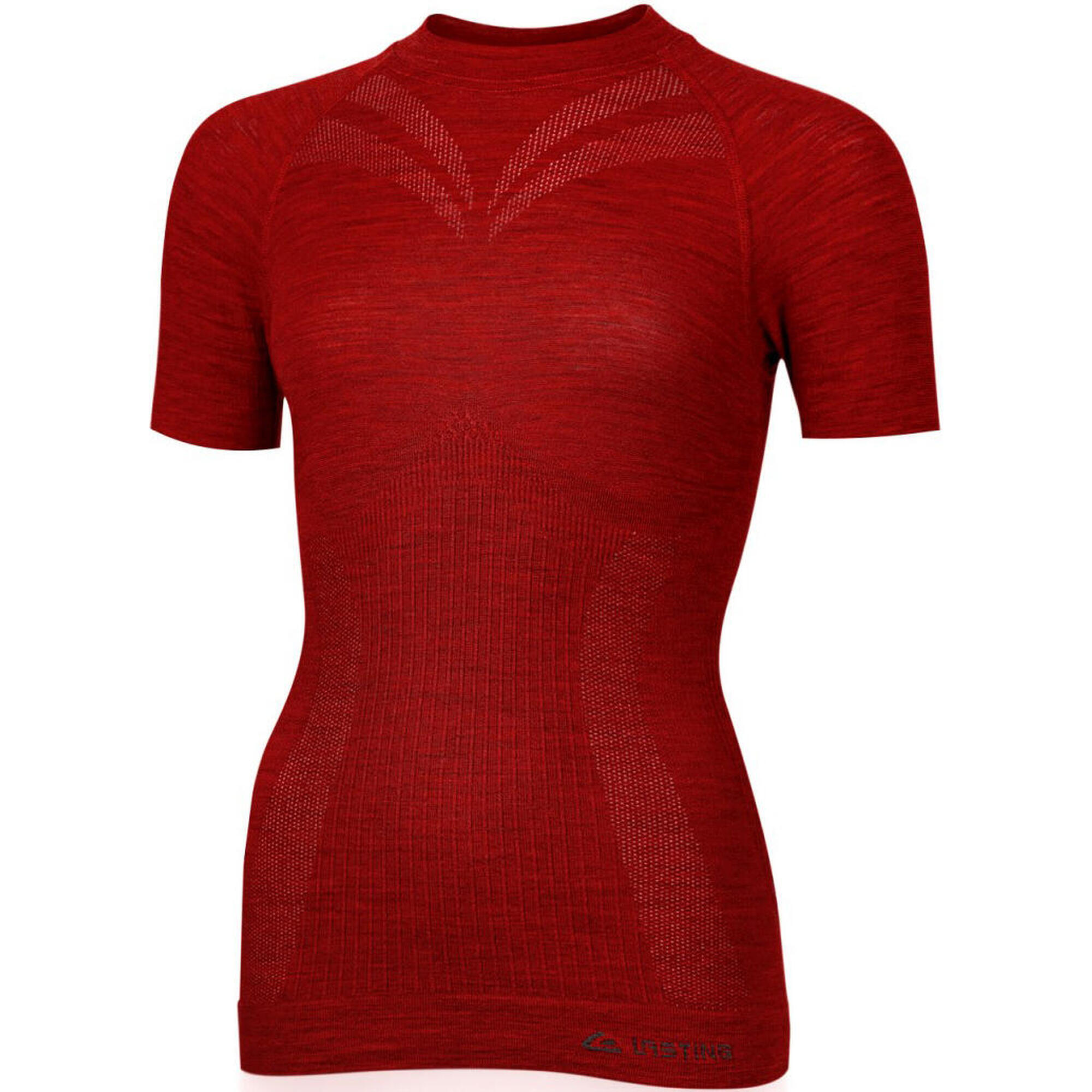Lasting - T-shirt En Mérinos Pour Femme Malba - T-shirt Manches Courtes - Rouge - Decathlon
