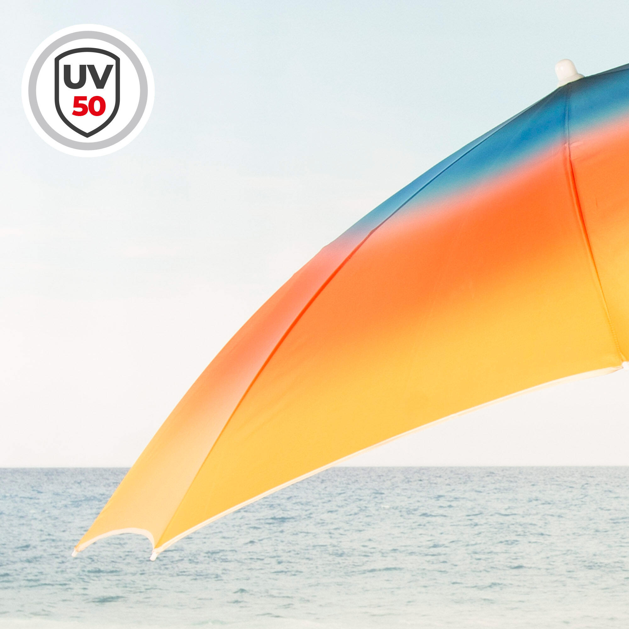 Aktive Sombrilla de playa 8 varillas 200 cm inclinable con estampado multicolor 3/7