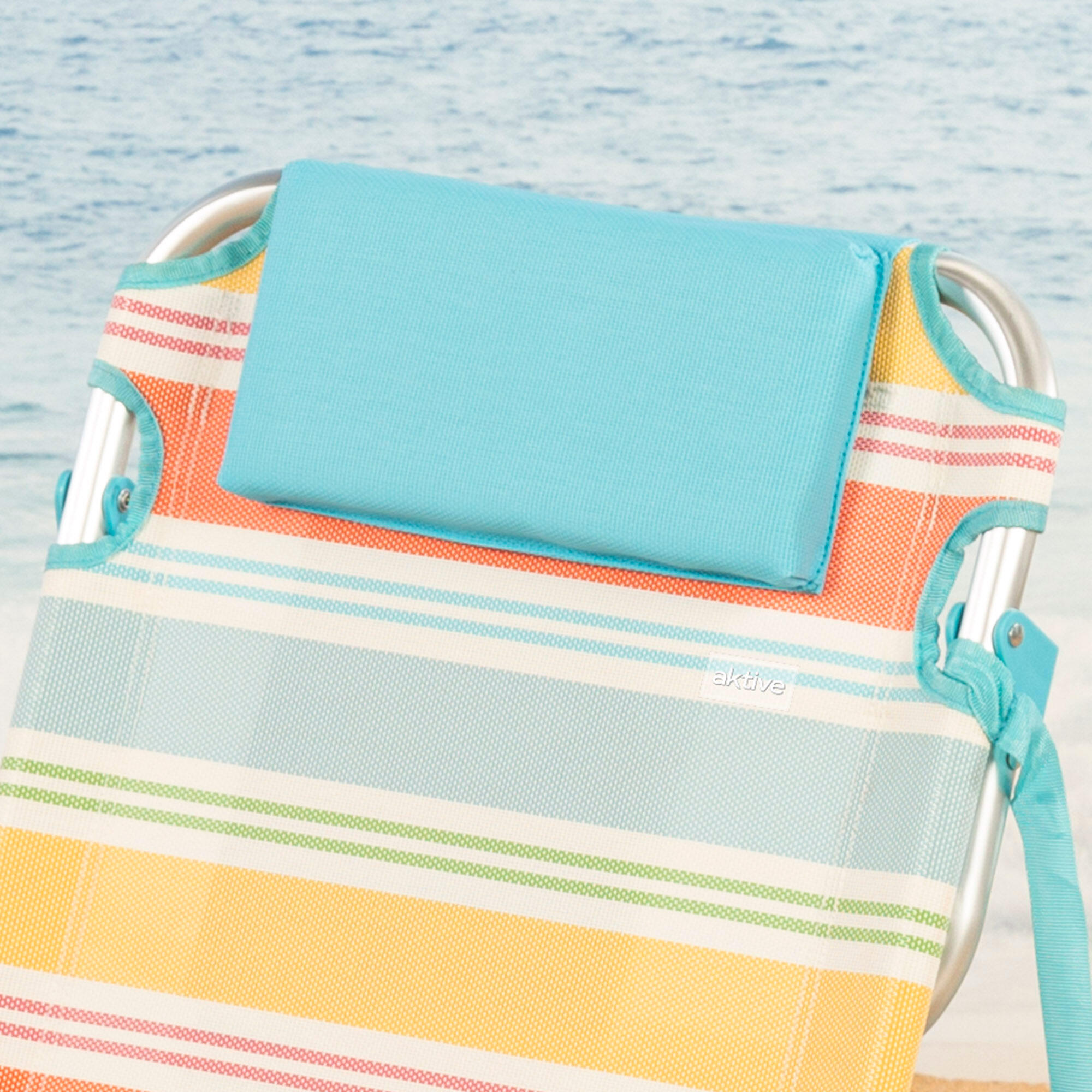 Aktive Sedia da spiaggia pieghevole 48x48x75 cm multicolore 5 posizioni 5/7