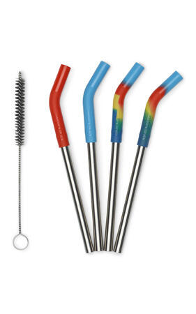 Klean Kanteen Paquet de 4 pailles - 8 mm courtes - multicolores